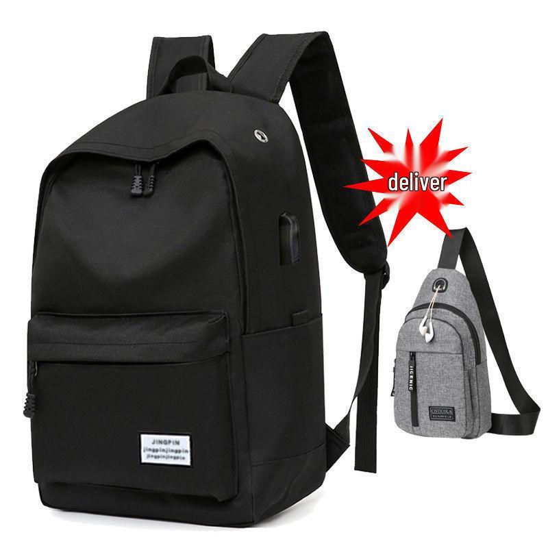 Men's Korean Style Canvas Backpack - Large Capacity for Students, Computers, and Travel
