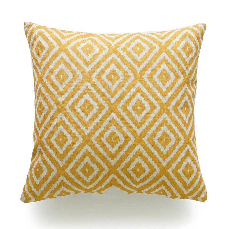 Luxurious Mustard Yellow Geometric Pillow Case For Fall And Autumn Decor
