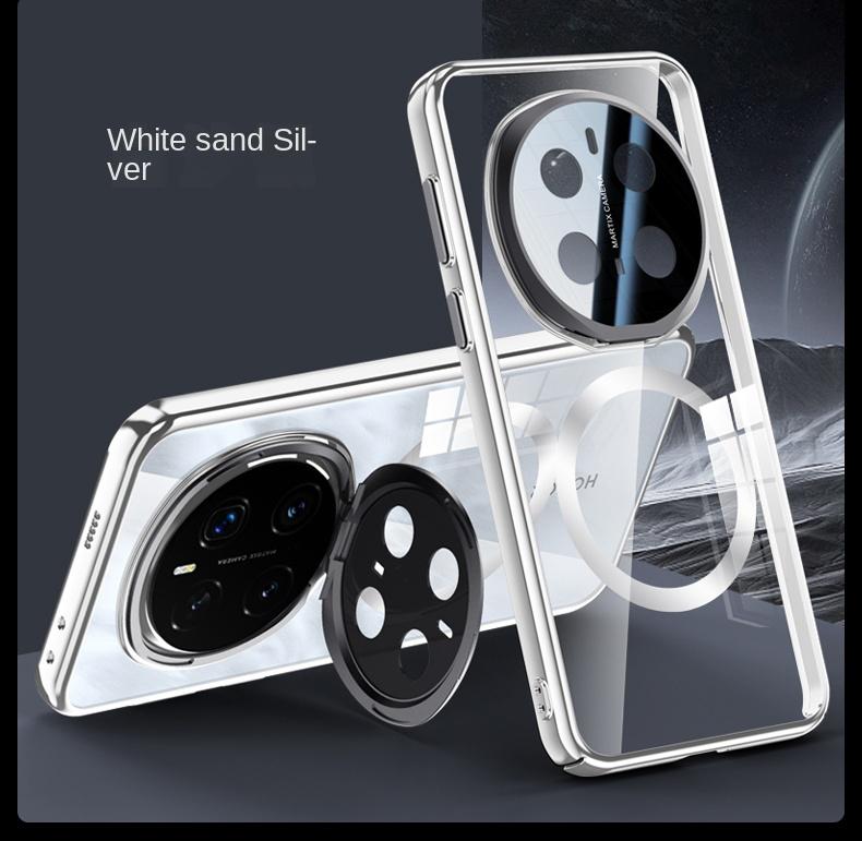 For Huawei Honor Magic 7 Pro Case Transparent Magnetic Wireless Charging Stand Protective Back Cover Case For Magic 7pro Shell