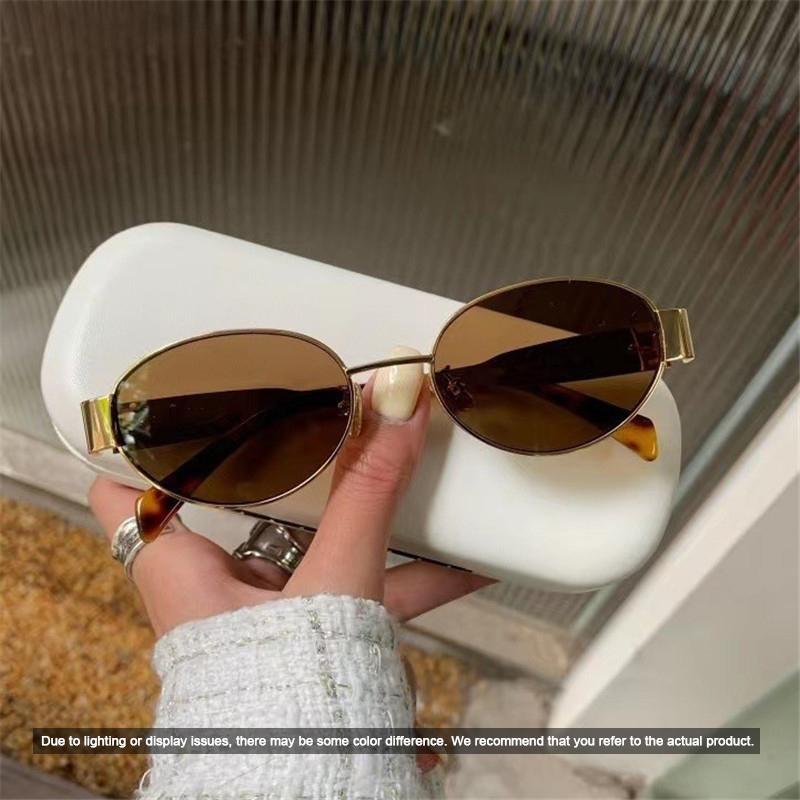 Retro Oval Metal Frame Sunglasses for Women Men  Luxury Sun Glasses Ladies Classic Vintage UV400 Shades Lens Unisex Sunglass