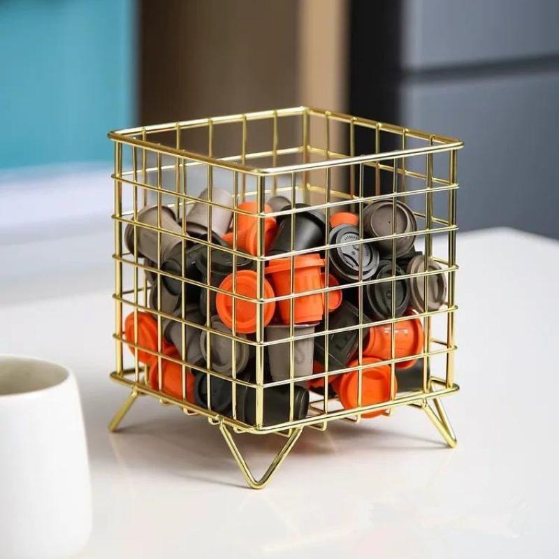 Coffee Pod Holder Storage Basket Square Coffee Pod Capsule Rack Cup Holder Espresso Pod For Kitchen Pantry Office Home