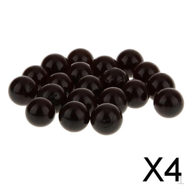 4x20 Pack 16mm Assorted Glass Marbles Traditional Game Play Toy Black