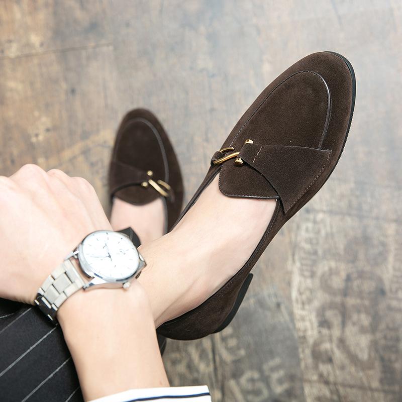 Korean Version Of Love Doudou Shoes Men'S Xia Yinglun Versatile Matte Anti-Velvet Casual Hairstylist Lazy Small Leather Shoes