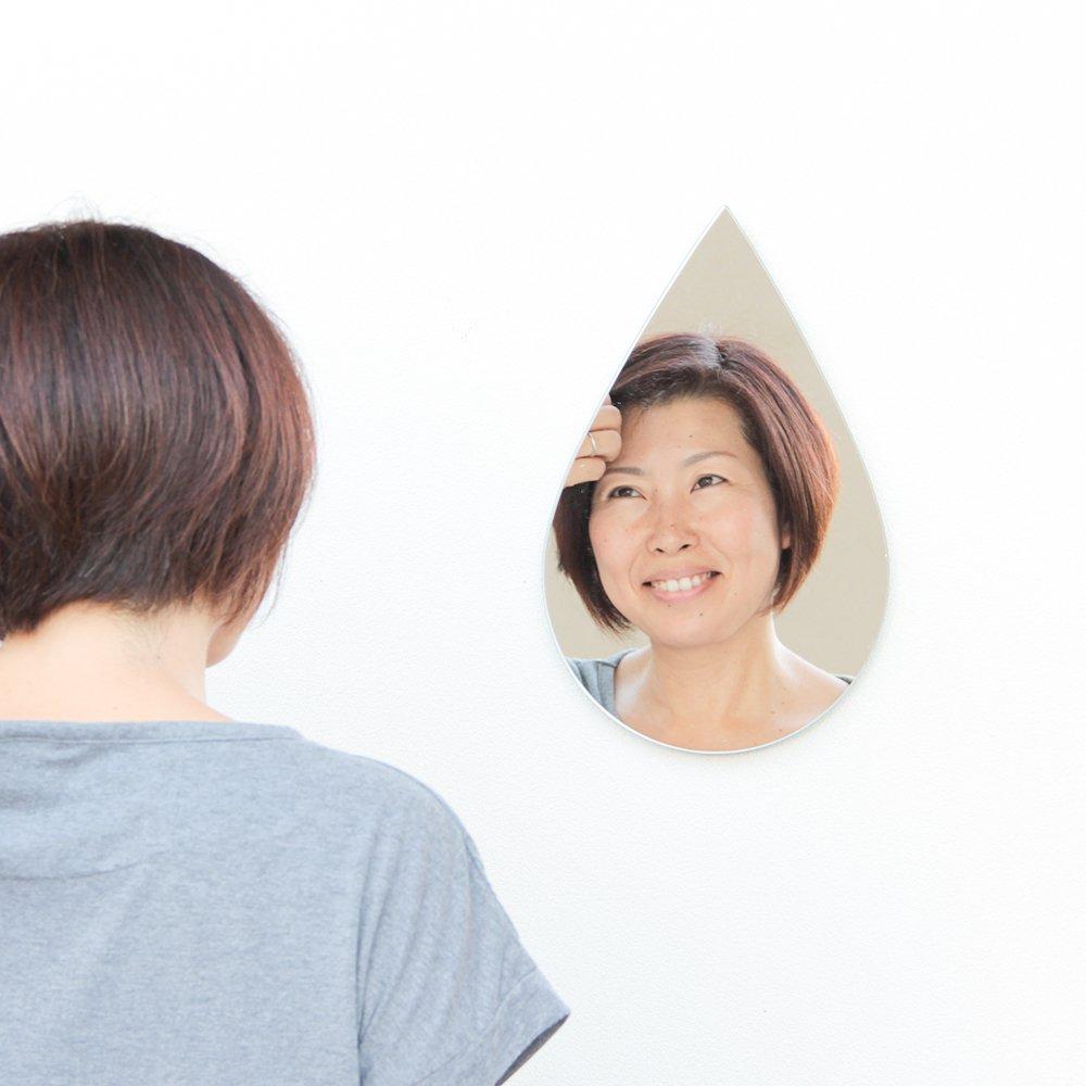 Mirror Toilet Washroom Wall Hanging Scandinavian 26 X 39cm Wall Stickable Mirror Design Kagami Shape Water [Rental Mirror]