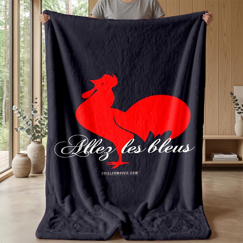 France National Football Team Theme Blanket Soft Flannel Blanket Plush Throw Blanket Cozy Sofa Bed Blanket for Home Decor