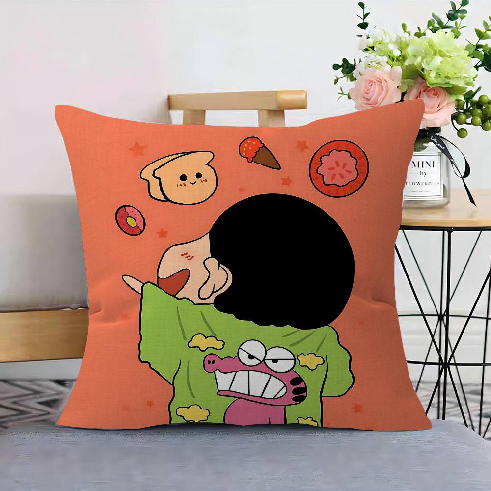 C-Crayon Anime S-ShinChans Maple Design Cushion Cover Happy Autumn Harvest Decor Holiday Decorati Pillow Cover