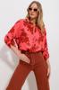 Women's Shirt New Season Fashion Green Patterned Woven Viscose Shirt