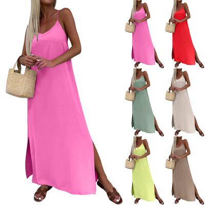 Women's Fashion Casual Loose Split Suspender Dress