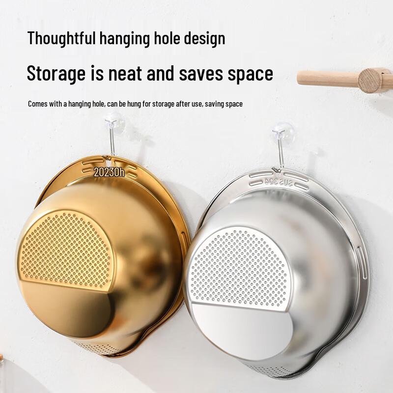 Bernice King Kong Stal nierdzewna Miska do mycia ryżu Zestaw