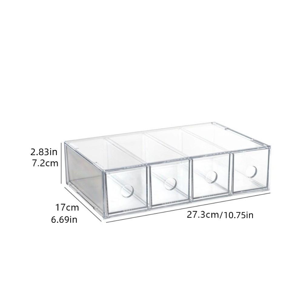 Stackable Stationery Storage Box Clear Pencil Holder Plastic Drawer Organizer  for Glasses Storage