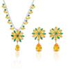 Zircon Floral Necklace & Earrings Set: Korean-Japanese Style Fashion Collarbone Chain