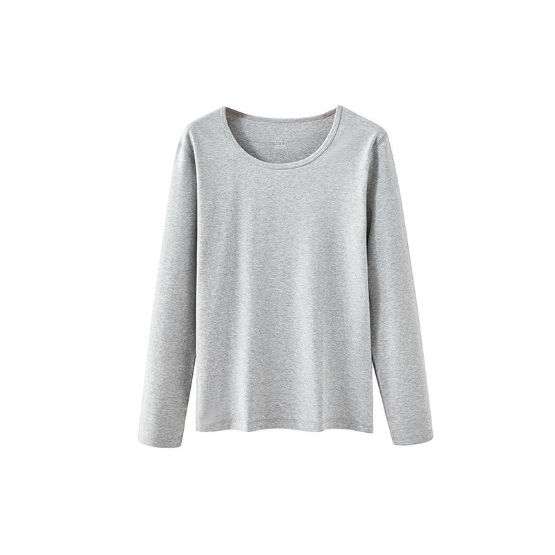 Damen Verdicktes Reines Baumwoll Antibakterielles Rundhals Slim Fit Warmes Base Layer Oberteil