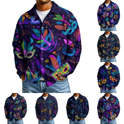 Camisa Casual de Manga Comprida com Botões para Homem