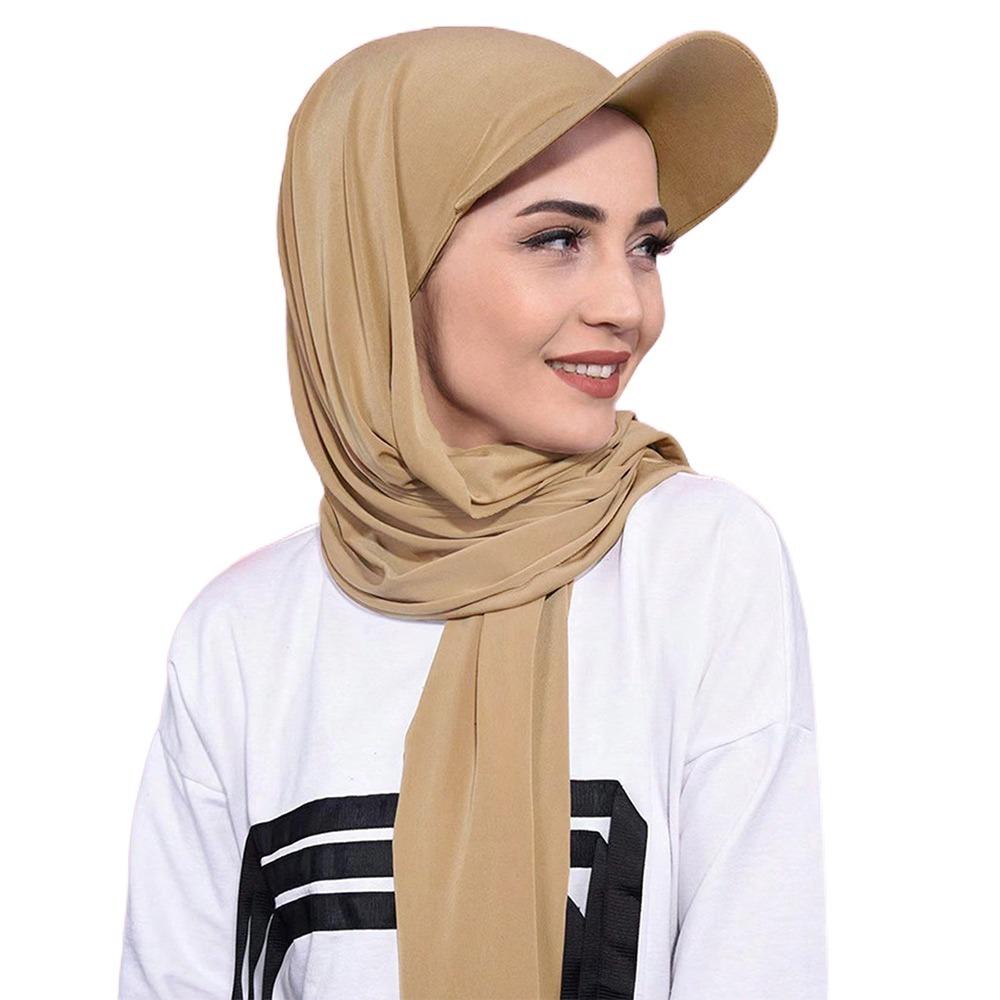 Breathable Scarf Baseball Cap Turban Shawl Design Headscarf Cap Casual Bandana Brim Hat  Women