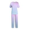 Frauen Kurzarm V-ausschnitt Tops + Hosen Arbeits Set Anzug Lose Beiläufige Kurzarm T Shirts Top Und Lange Hosen trainingsanzug