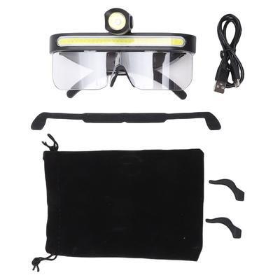 Glasses Headlight LED COB Dual Modes IPX4 Water Proof USB Rechargeable Light Up Glasses for Outdoor Night Fishing