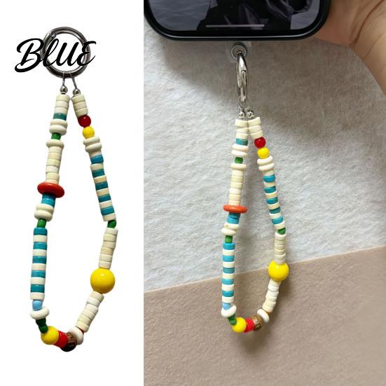Phone Lanyard With Beads Mobile Chain Handmade Retro Color Matching