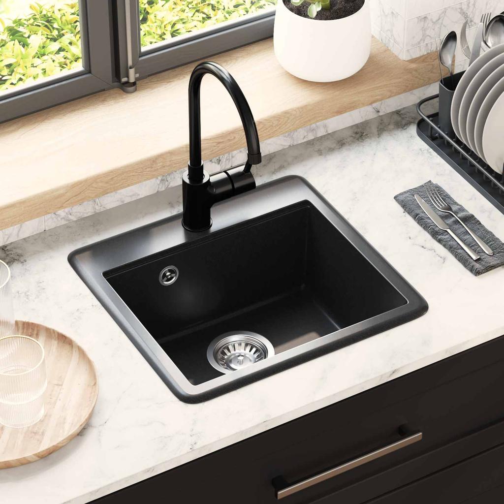 Black Kitchen Sink 470 X 440 Mm Granite