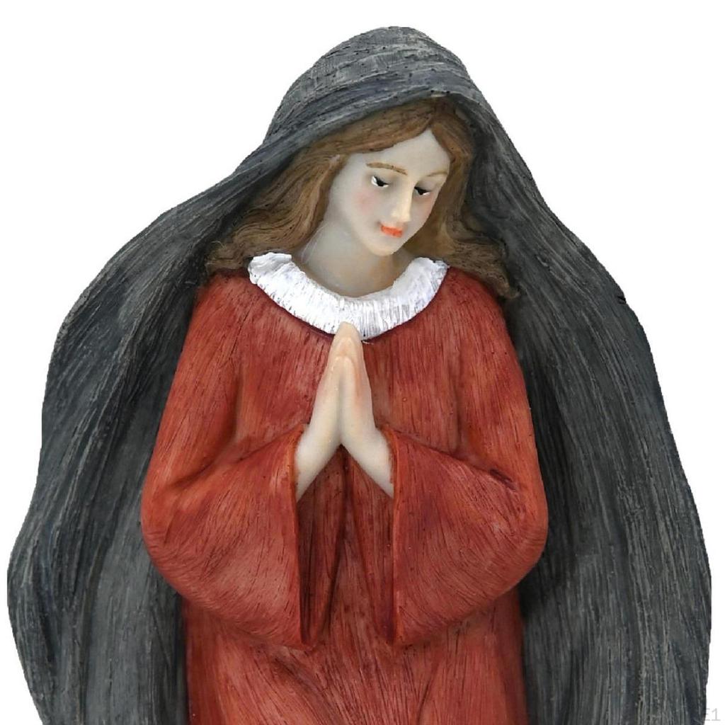Mary Figurine Resin Sculpture Handmade Creative Home Decor Nun Religious for Cabinet