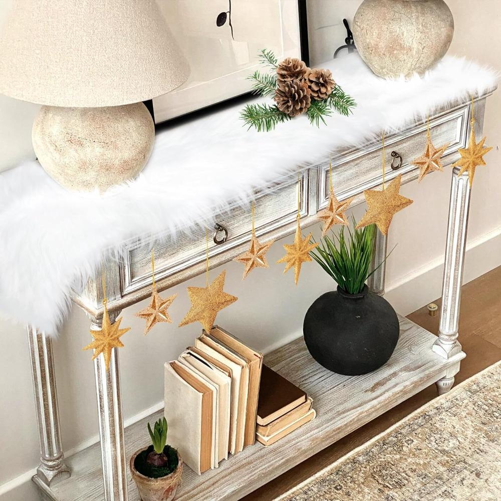 Soft Shaggy Faux Fur Table Runner 183x37cm Christmas Table Runner Cabinet