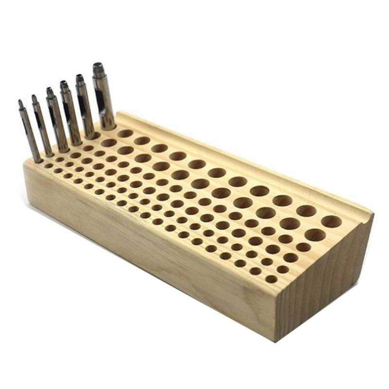 Wooden Leathercraft Tools Rack Stand Leather Craft Tools DIY Storage Rack Holder Storage Organizer Punching Tools