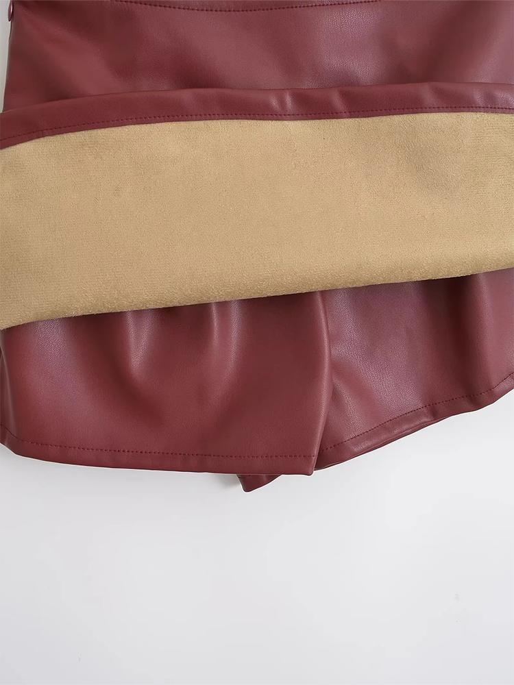 Elegantní korejská módní minisukně z umělé kůže, černé PU sukně pro ženy s vysokým pasem, sukně na zip s kraťasy