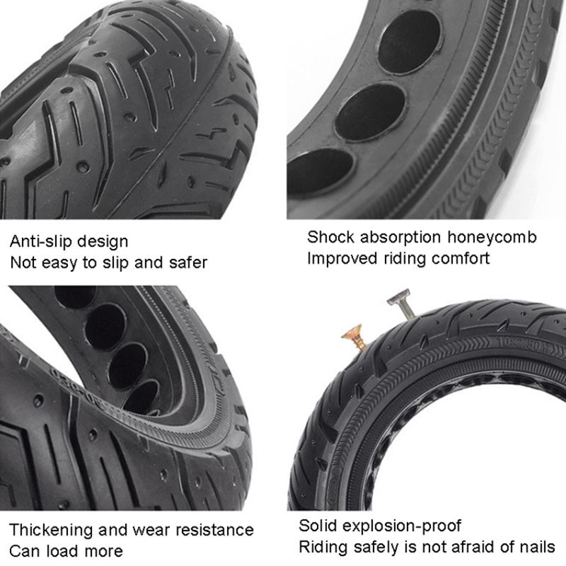 For Ninebot G30 Max Electric Scooter 10x2.5 Inch Solid Tire Rubber Anti-explosion E-Bike Replacement Wheel