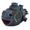 Hollow Cave Submarine Wreck Ornament Blue Weathered Finish Fish Tank Ornament  Sunken Ship Decor