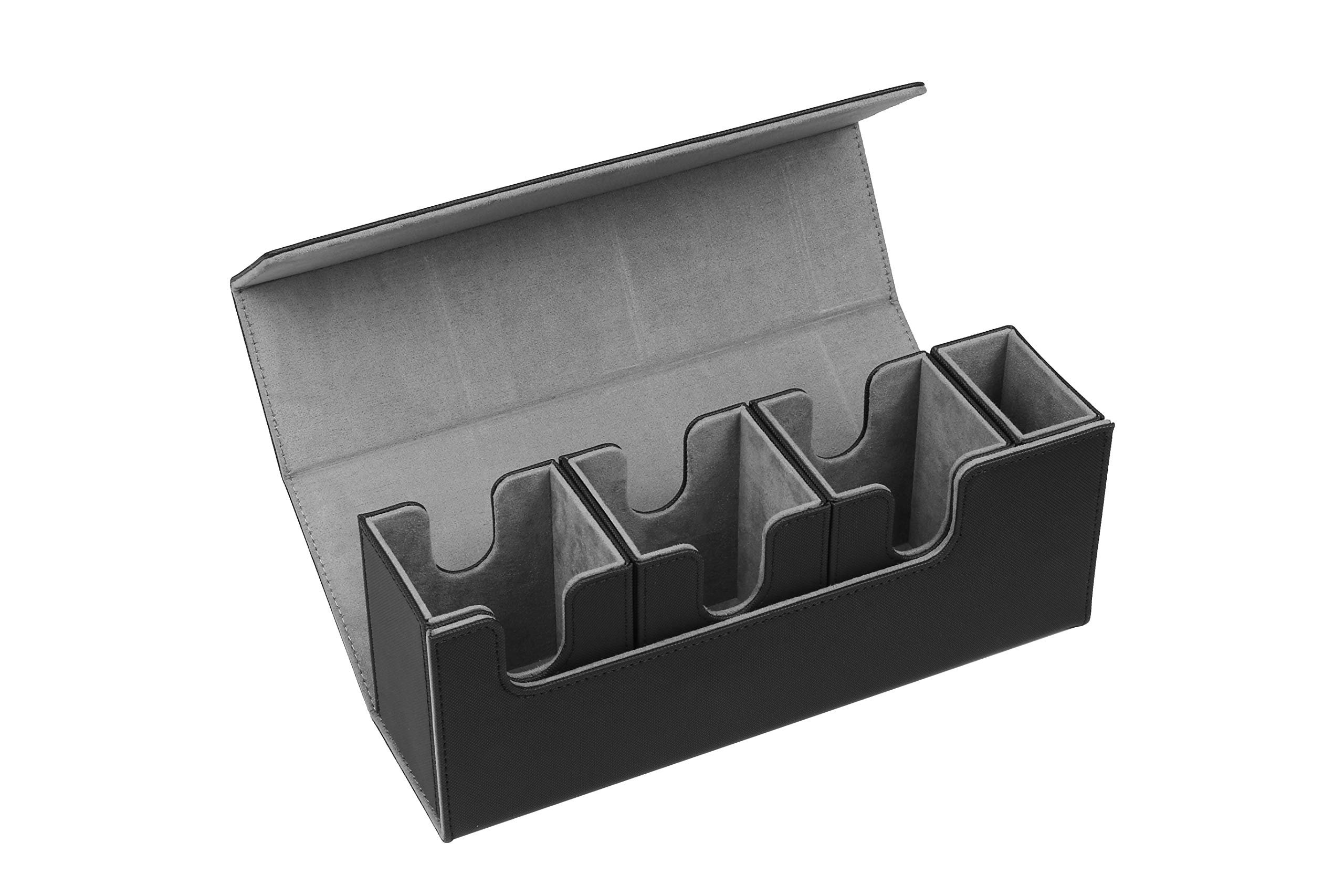 

Ігровий набір карт Бог Торгівлі Магнітний знімний тримач для карт зі шкіри, Кейс для зберігання кубиків, Кейс, (Чорний (з відділенням))