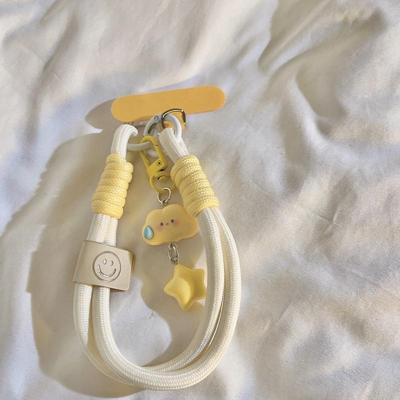 Flerfarget Håndvevd Nøkkelring Mobiltelefon Lanyard Anti-Tapt Knute Tau Stropp Nøkkelring Menn Kvinner Bilnøkkelholder Tilbehør