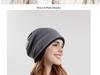 8164 Korean Style Knit Slouchy Beanie - Women's Warm Ear Protection Hat for Large Head Circumference, Autumn/Winter