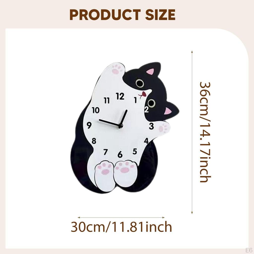 Cartoon Clock Home Decor Decorative Housewarming Gift Wall Art Silent for Bathroom Dorm
