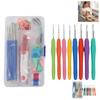 Crochet Hooks Set for Beginners Metal Set, Includes Yarn Needles Stitch Markers Tape Measure, with Essentials Projects Storage Case, Soft Rubber