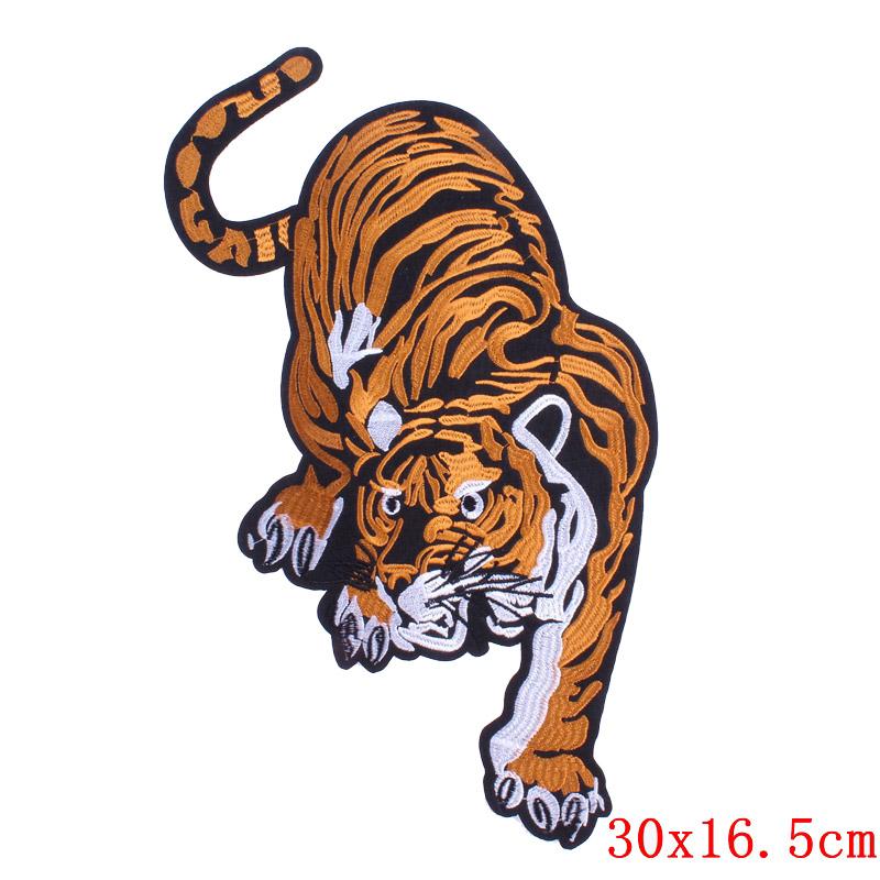 Punk Animal Large Embroidery Patch Iron On Patches For Clothing Thermoadhesive Patches On Clothes Sewing Patch For Jacket Back