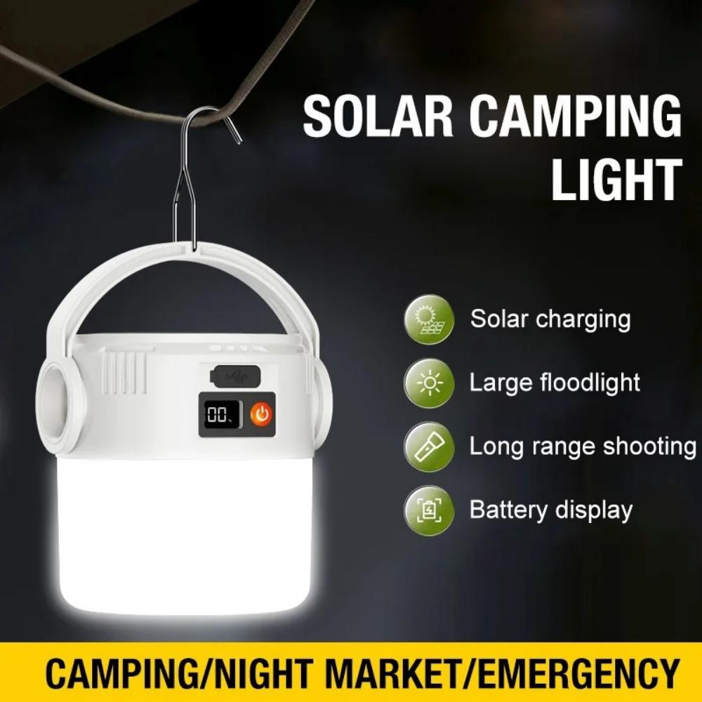 Rechargeable Solar Dual Light Source Lantern Lightweight Waterproof Perfect for Camping and Outdoor Activities Emergency Lamp