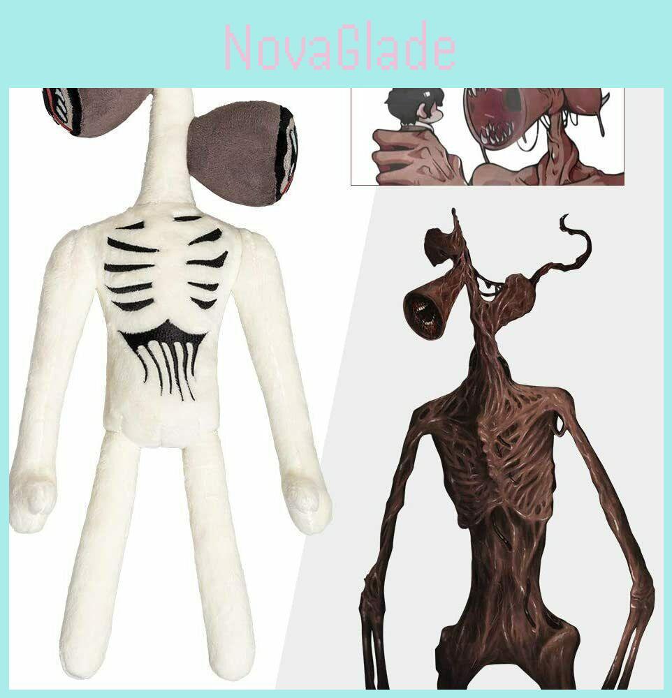15.7 Inch Siren Head Plush Toy Soft Black And White Horror Stuffed Doll For Kids