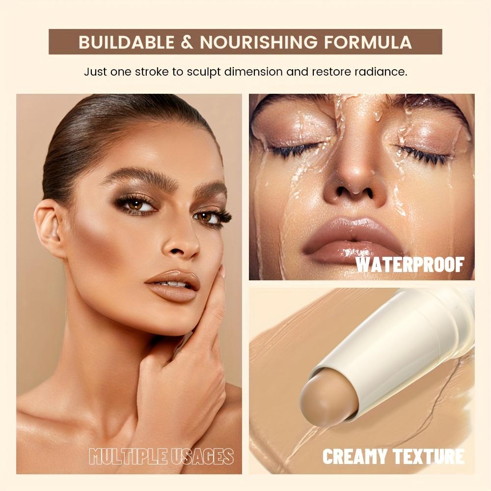 Double Ended Multi Function Contour Stick Long Lasting Highlight & Define for A Three Dimensional Nose Bridge Shadow, Waterproof Foundation