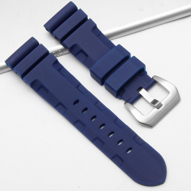 High Quality Rubber Watch Strap for The Panerai Diving Series 1164 PAM01209 Black Silicone Waterproof Strap 22mm 24mm 26mm