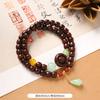 Multi-circle green sandalwood bracelet, men's and women's cultural play plate play bracelet, agate wooden Buddha beads stacked with accessories