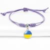 Purple Stylish Unisex Charm Bracelet With European Country Flags Length Adjustable