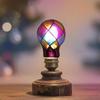 Stained Glass Light Bulb 4W St64 Led Light Bulb Painted Glass E26 Base Mosaic Night Lamp Home Decor Romantic Festive Atmosphere