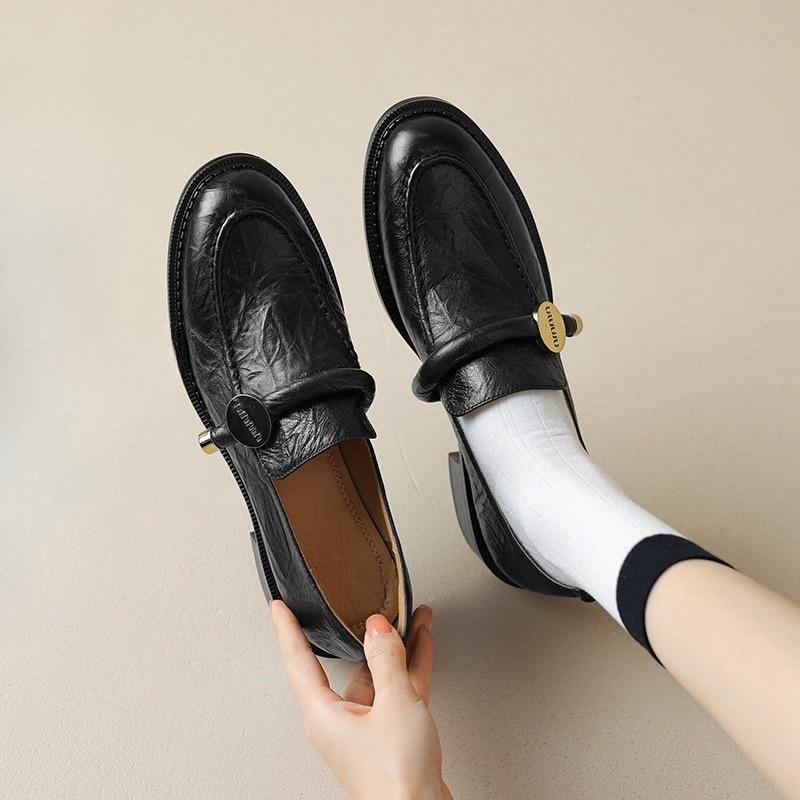 Luxury Designer Women Loafers Flat Shoes Female Height Increasing Black Footwear Slip-On Woman Moccasins Casual  Mujer
