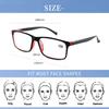 Tragbare Lesebrille Schwarz Dekorative Brillenfassung Brille Rechteck Anti-Augenbelastung Lesebrille Lesehilfen Ultra Mode