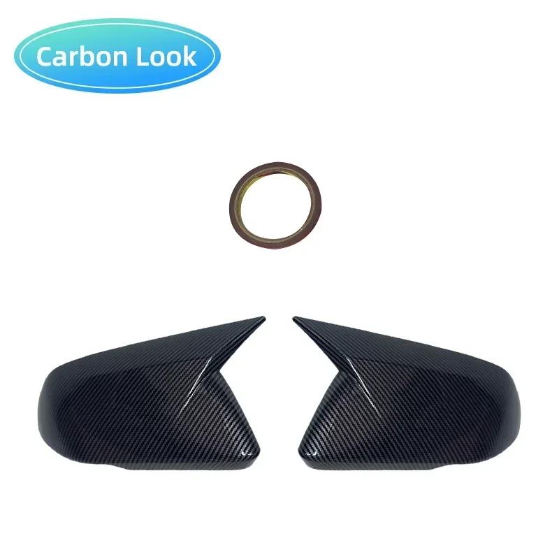 Copri Specchietti Retrovisori Laterali Neri in Fibra di Carbonio Colore Stile Corno Per Ford Mustang 2015 2016 2017 2018 2019 2020