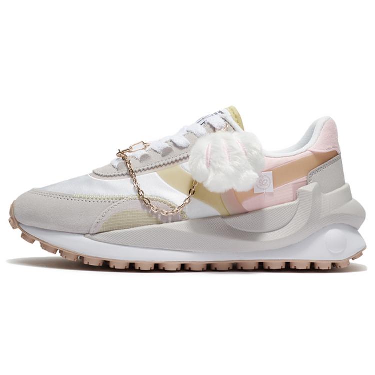 

LiNing Square Coverage Support Low Top Running Shoes Women s White Gray Pink 37