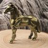 Antique Metal War Horse Statue Carving Traditional Chinese Fengshuis Home Office Decors Sculpture With Stable Base