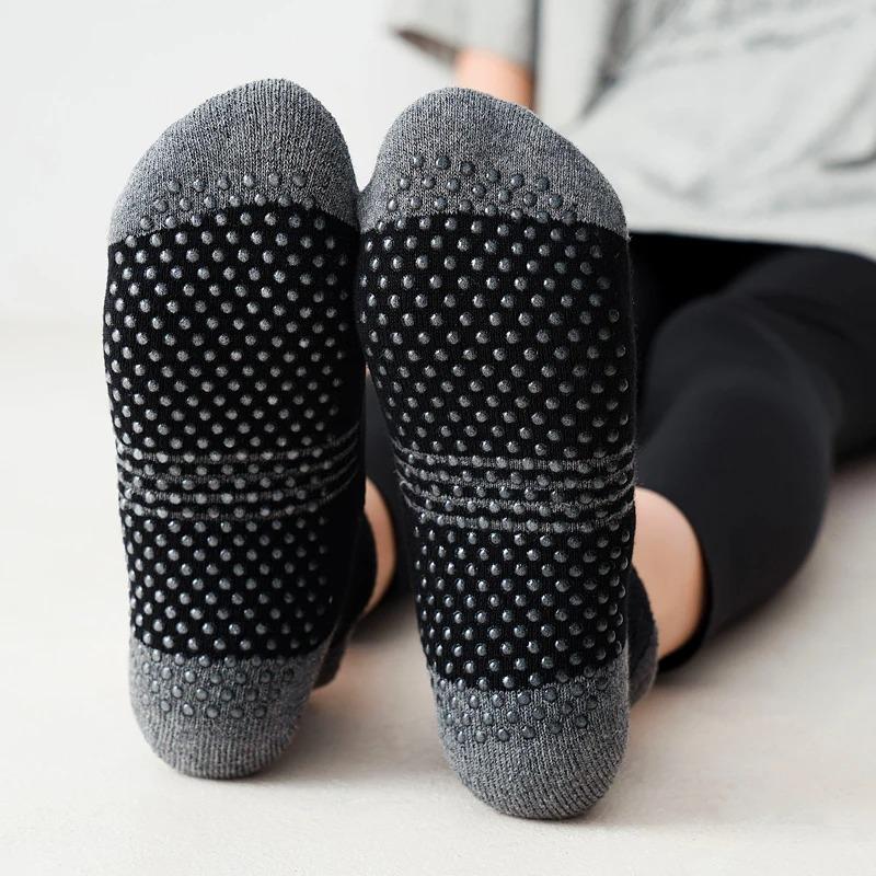 Women Backless Pilates Socks Towel Bottom Breathable Anti Slip Yoga Socks Ballet Dance Sports Socks Fitness Gym
