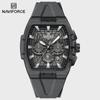 Men Watches Multifunctional Chronograph Wristwatches Luminous Hands Waterproof Silicone Strap Watch Square Dial