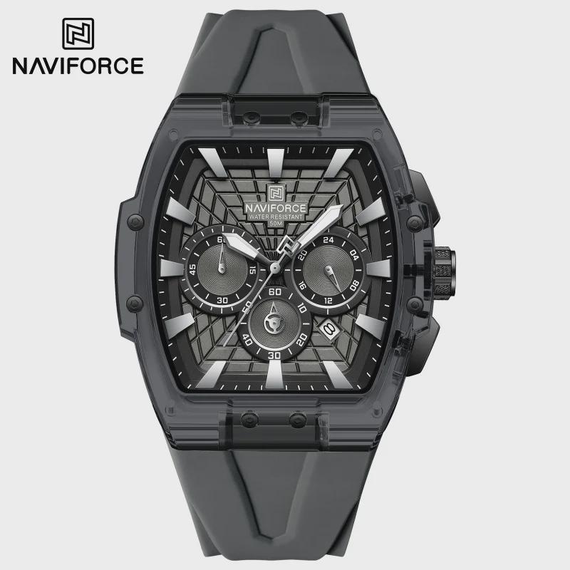 Men Watches Multifunctional Chronograph Wristwatches Luminous Hands Waterproof Silicone Strap Watch Square Dial