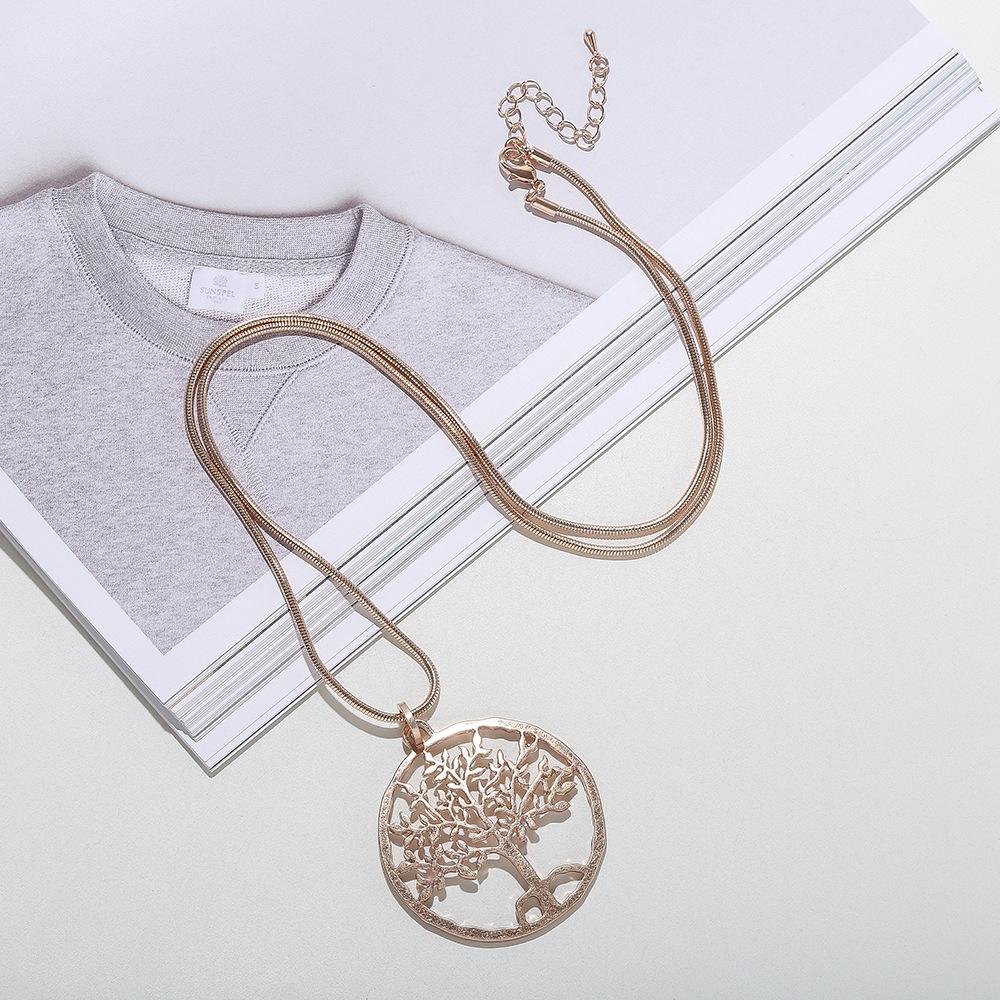 Jewelry Chain Hollow Tree Of Life Long Necklace Sweater Chain Fashion Versatile